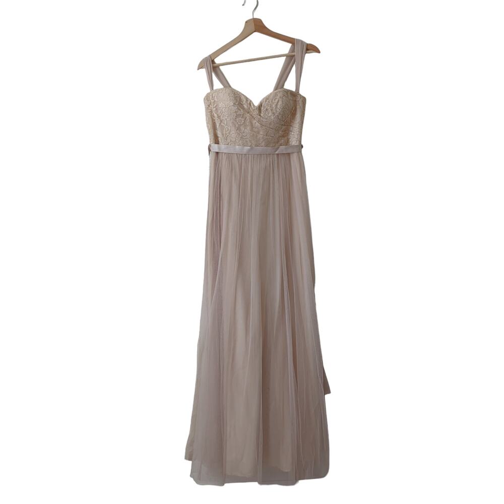 Jenny Yoo Collection Womens Size 10‎ Dress Annabelle Convertible Lace Toole Gold